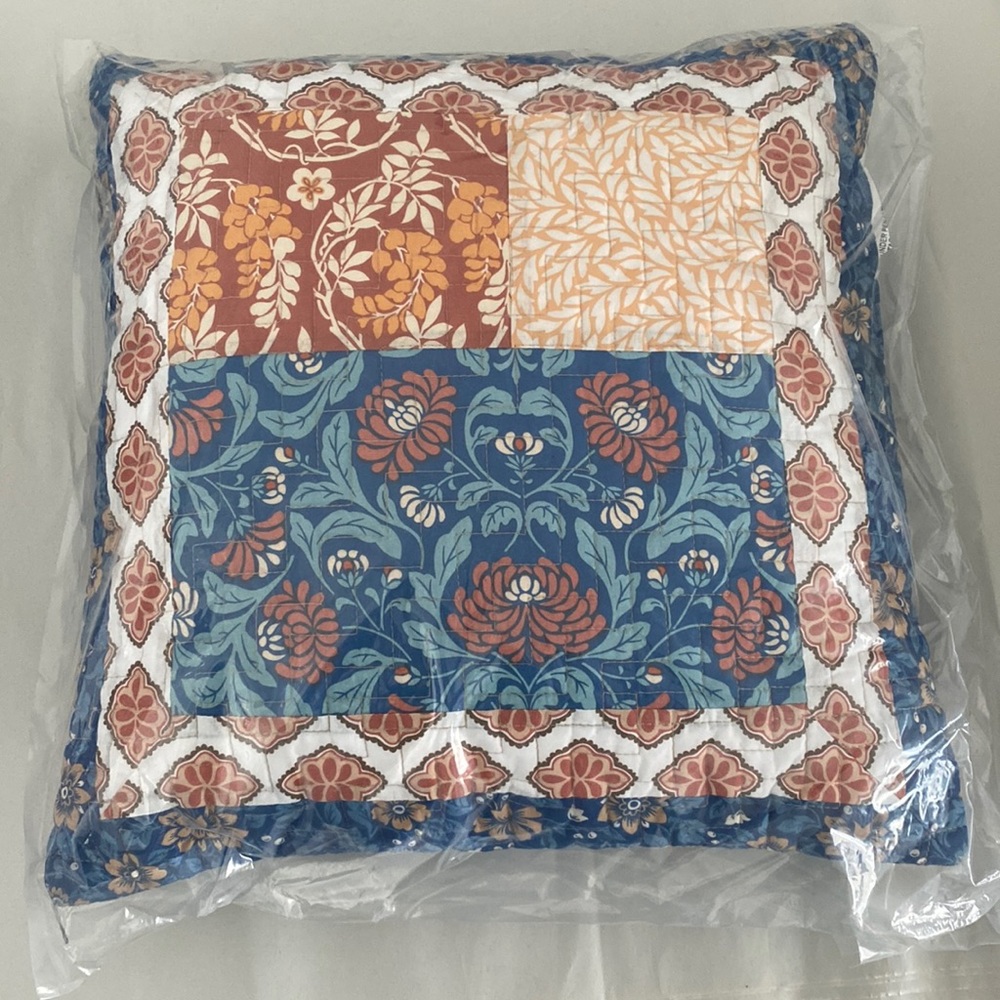 Home Decor Floral Patchwork Tomorrows Heirloom Pillow Martha Stewart For Macy’s